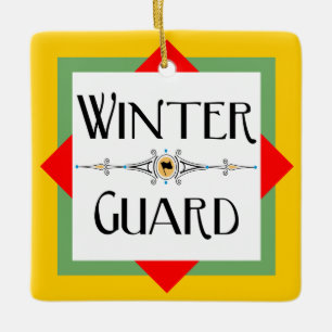 Ornamento De Cerâmica Bloco Dourado Guarda de inverno