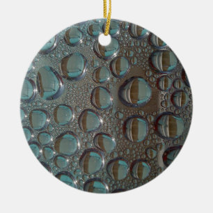 Ornamento De Cerâmica Bloco Funky cinzento de Waterdroplet do Aqua