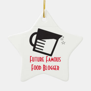 Ornamento De Cerâmica Blogger famoso da comida do futuro