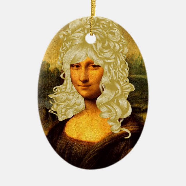 Ornamento De Cerâmica Blonde Mona Lisa (Frente)