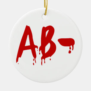 Ornamento De Cerâmica Blood Group AB - Hospital #Horror Negativo