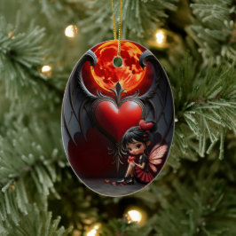 Ornamento De Cerâmica Blood Moon Valentine Fairy