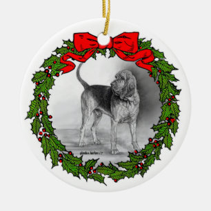 Ornamento De Cerâmica Bloodhound Art de Glenda S. Harlan