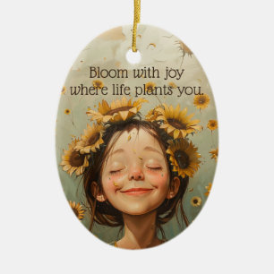 Ornamento De Cerâmica Bloom com Joy