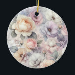 Ornamento De Cerâmica Blossomas de Rosa elegantes<br><div class="desc">Adorado com um padrão belamente intrincado de flores de rosa, este design generativo adiciona um toque de elegância e charme de eterno a qualquer item que ele apreenda. Os detalhes suaves e fluentes das pétalas rosa fazem dele um design perfeito para melhorar seu estilo pessoal ou decoração doméstica. Você pode...</div>