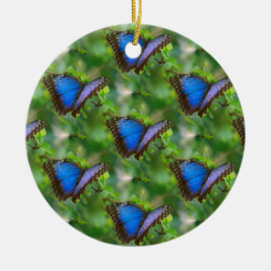 Ornamento De Cerâmica Blue Butterfly