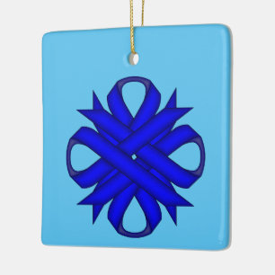 Ornamento De Cerâmica Blue Clover Ribbon por Kenneth Yoncich