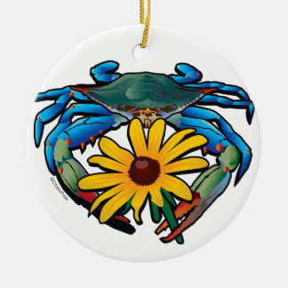 Ornamento De Cerâmica Blue Crab Maryland Black-Eyed Susan
