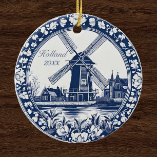 Ornamento De Cerâmica Blue Delft Holland Souvenir Personalizado