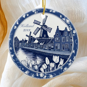 Ornamento De Cerâmica Blue Delft Holland Souvenir Personalizado