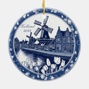 Ornamento De Cerâmica Blue Delft Holland Souvenir Personalizado
