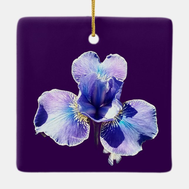 Ornamento De Cerâmica Blue flower (Verso)