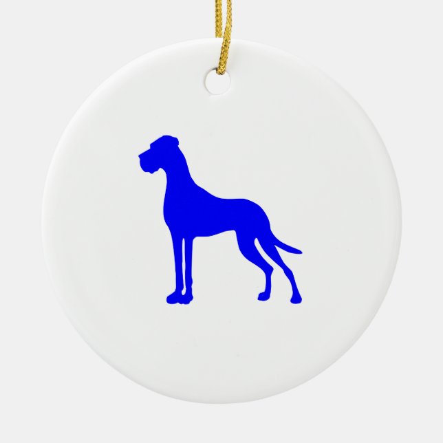 Ornamento De Cerâmica Blue Great Dane (Frente)