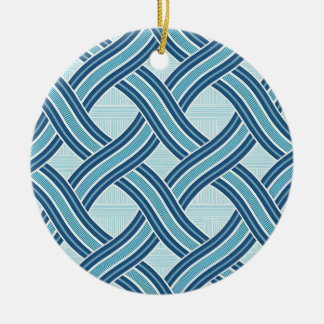 Ornamento De Cerâmica Blue Lines Pattern