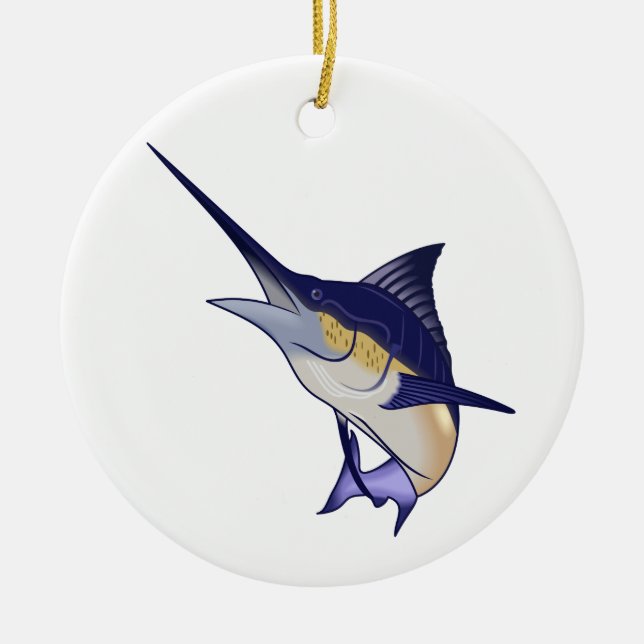 Ornamento De Cerâmica Blue Marlin (Frente)