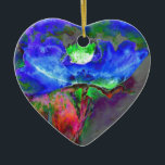 Ornamento De Cerâmica Blue poppy, blue abstract flower<br><div class="desc">A watercolor painting featuring a blue,  abstract poppy. Original work by H. Cooper.</div>