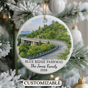 Ornamento De Cerâmica Blue Ridge Parkway Personalizada, Carolina do Nort