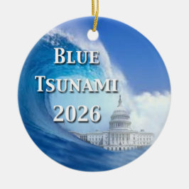 Ornamento De Cerâmica Blue Tsunami Election 2026