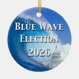 Ornamento De Cerâmica Blue Wave Election 2026
