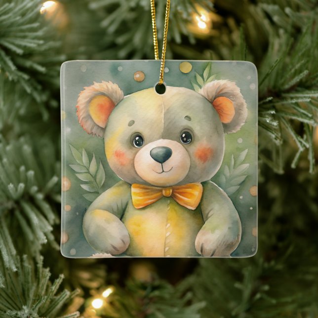 Ornamento De Cerâmica Blue Winter with Deers (Árvore)