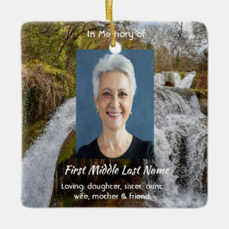 Ornamento De Cerâmica Bluebells Waterfall Landscape Memorial Keepsake