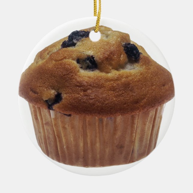 Ornamento De Cerâmica Blueberry Muffin (Frente)