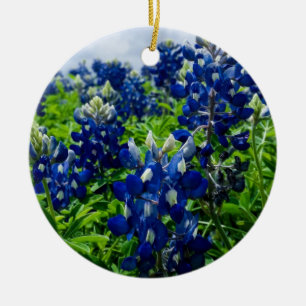 Ornamento De Cerâmica Bluebonnets Blue Floral Texas Texan Elegante