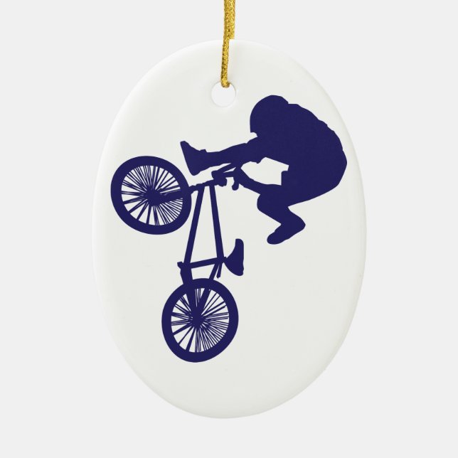 Ornamento De Cerâmica BMX Biker (Frente)