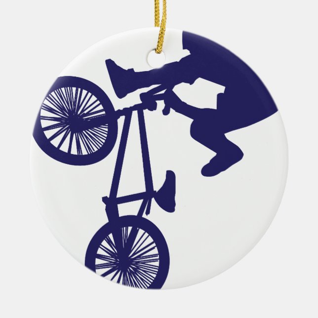 Ornamento De Cerâmica BMX Biker (Frente)