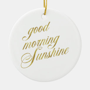 Ornamento De Cerâmica Boa Manhã - Citação Sunshine - Cotação Faux G