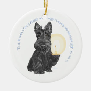 Ornamento De Cerâmica Boa noite Scottish Terrier