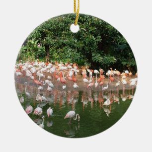 Ornamento De Cerâmica boa sorte rebanho de flamingo