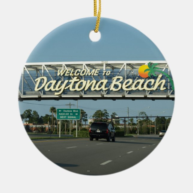 Ornamento De Cerâmica Boa vinda a Daytona Beach (Frente)