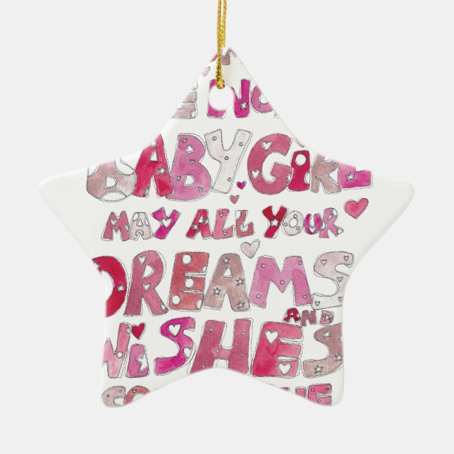 Ornamento De Cerâmica Boa vinda ao bebé do mundo (Frente)