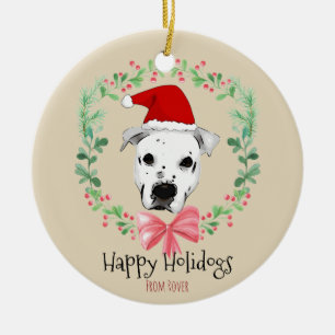 Ornamento De Cerâmica Boas festas desenhos animados do cão do papai noe