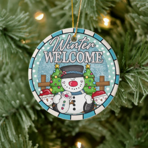 Ornamento De Cerâmica Boas-vindas ao Natal