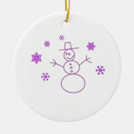 Ornamento De Cerâmica Bobo Snowman Ornament