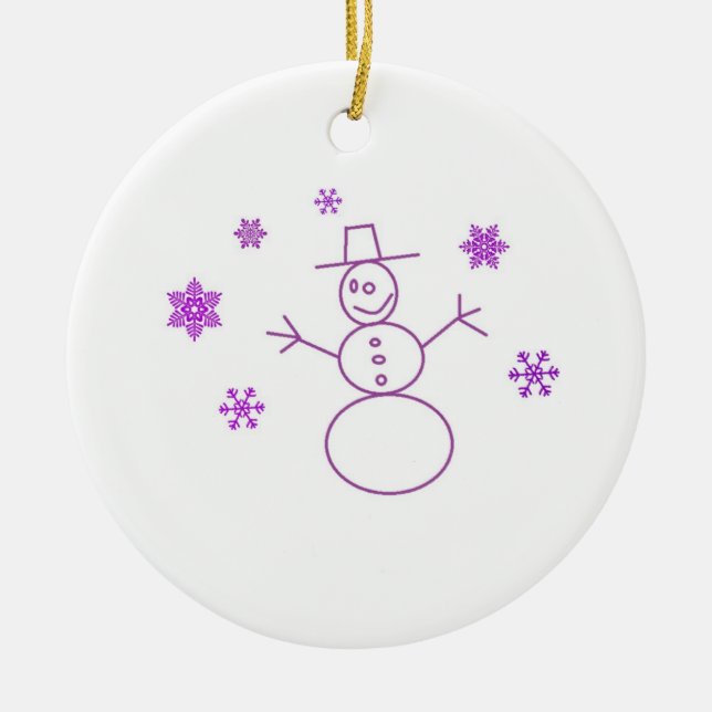 Ornamento De Cerâmica Bobo Snowman Ornament (Frente)
