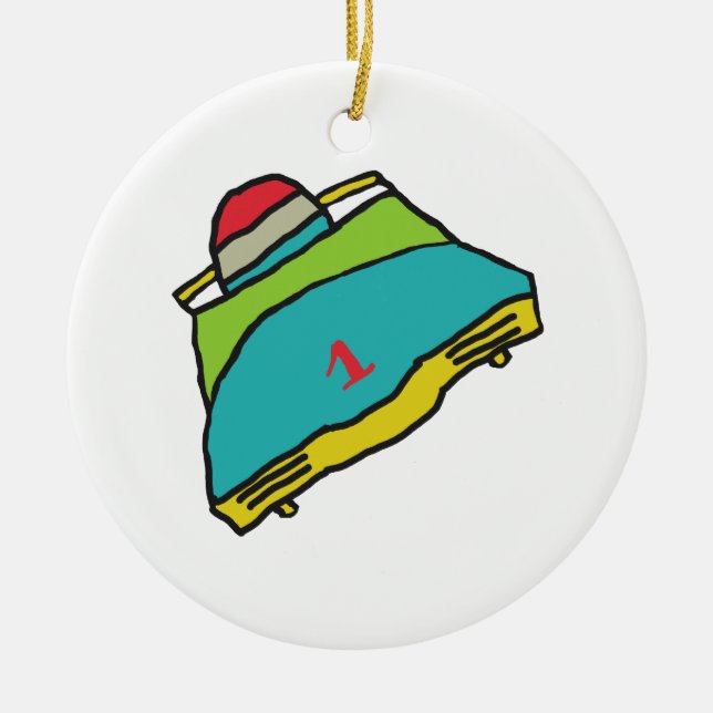 Ornamento De Cerâmica Bobsled (Frente)