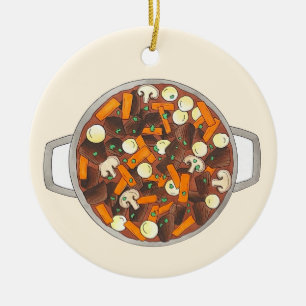 Ornamento De Cerâmica Boeuf Bourguignon Beef Burgundy Stew Comida france