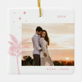 Ornamento De Cerâmica Bohemian Beach Palm Tree Foto Cerâmica