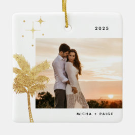 Ornamento De Cerâmica Bohemian Beach Palm Tree Foto Cerâmica