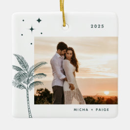 Ornamento De Cerâmica Bohemian Beach Palm Tree Foto Cerâmica