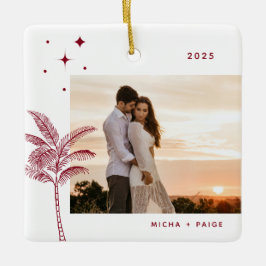 Ornamento De Cerâmica Bohemian Beach Palm Tree Foto Cerâmica