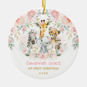 Ornamento De Cerâmica Boho Selgle Animal Rosa Bebê Floral Rosa 1rua Nat