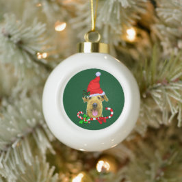 Ornamento De Cerâmica Bola Airedale Terrier Christmas