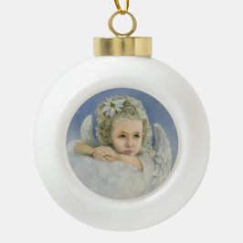 Ornamento De Cerâmica Bola Angel Natal