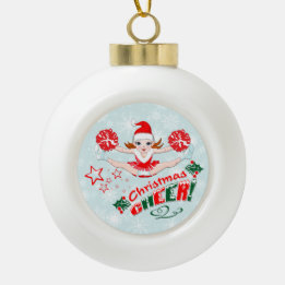 Ornamento De Cerâmica Bola Cheerleaderes de Natal