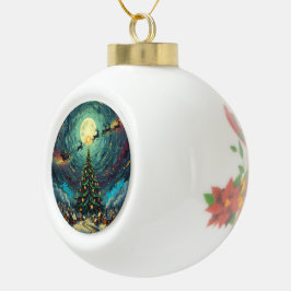 Ornamento De Cerâmica Bola Christmas Ceramic Ornament –Round Keepsake