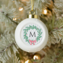 Coroa de Natal Personalizada com Monograma e Sauda